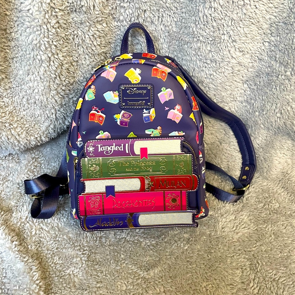 📚Like NEW Disney Fairytale Books Loungefly Mini Backpack 📚